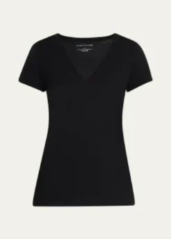 Majestic FilaturesV-Neck Organic Cotton T-Shirt