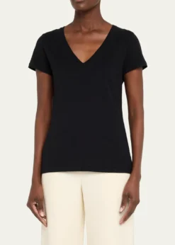 Majestic FilaturesV-Neck Organic Cotton T-Shirt
