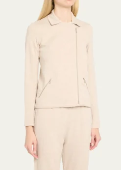 Majestic FilaturesZip-Front French Terry Moto Jacket