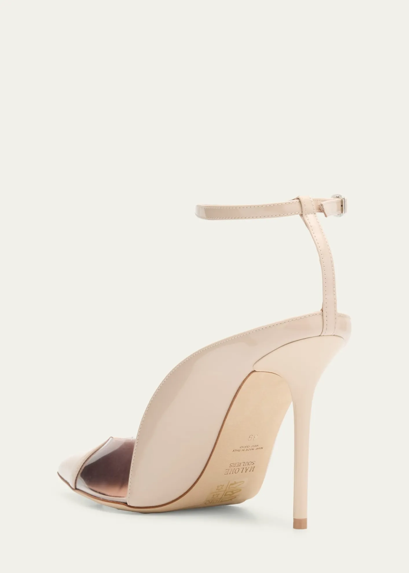 Malone SouliersMalia M-Shaped Pointed Cap Toe Patent Leather Pumps