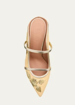 Malone SouliersMaureen Raffia Dual-Band Mule Pumps