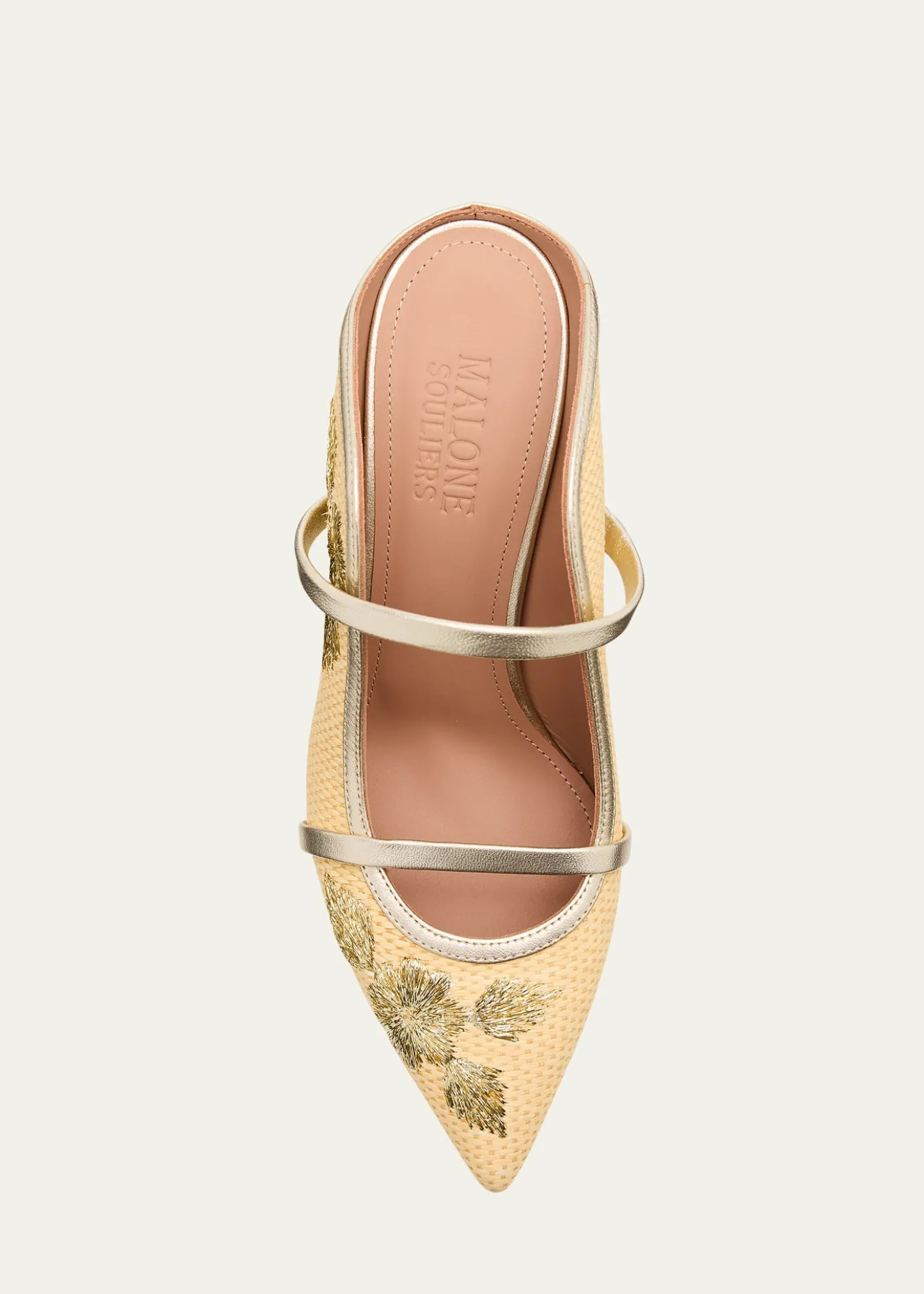 Malone SouliersMaureen Raffia Dual-Band Mule Pumps