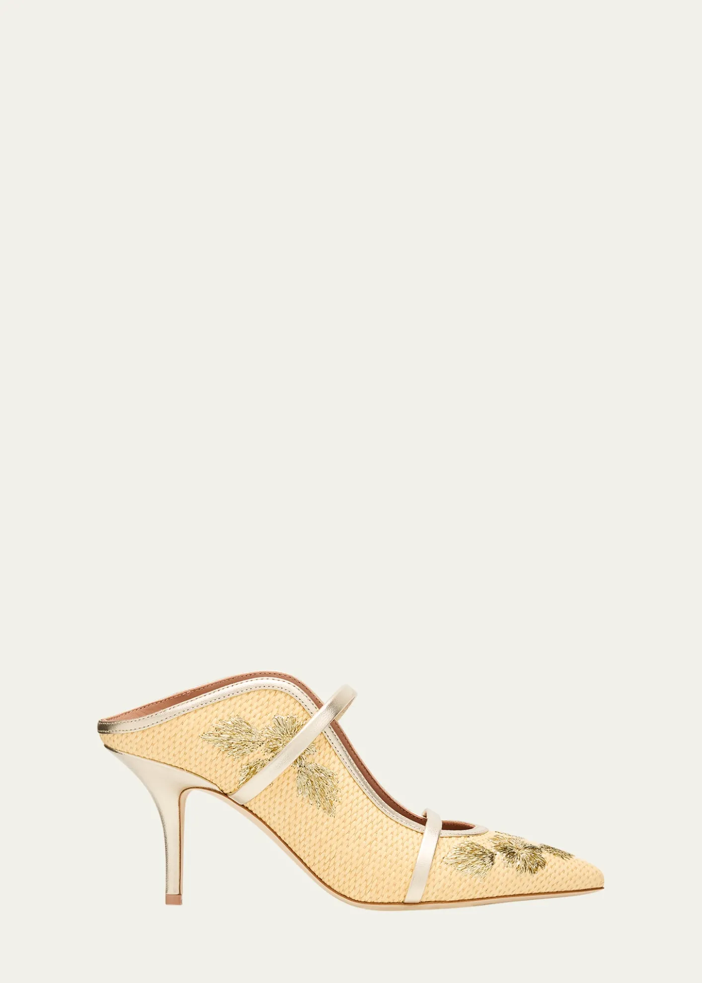Malone SouliersMaureen Raffia Dual-Band Mule Pumps