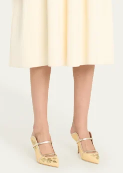 Malone SouliersMaureen Raffia Dual-Band Mule Pumps