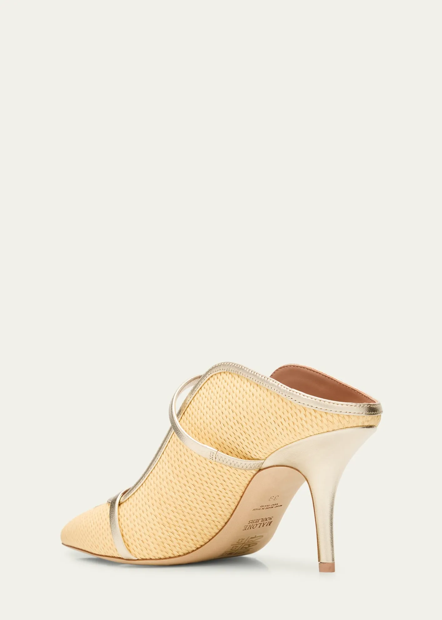 Malone SouliersMaureen Raffia Dual-Band Mule Pumps