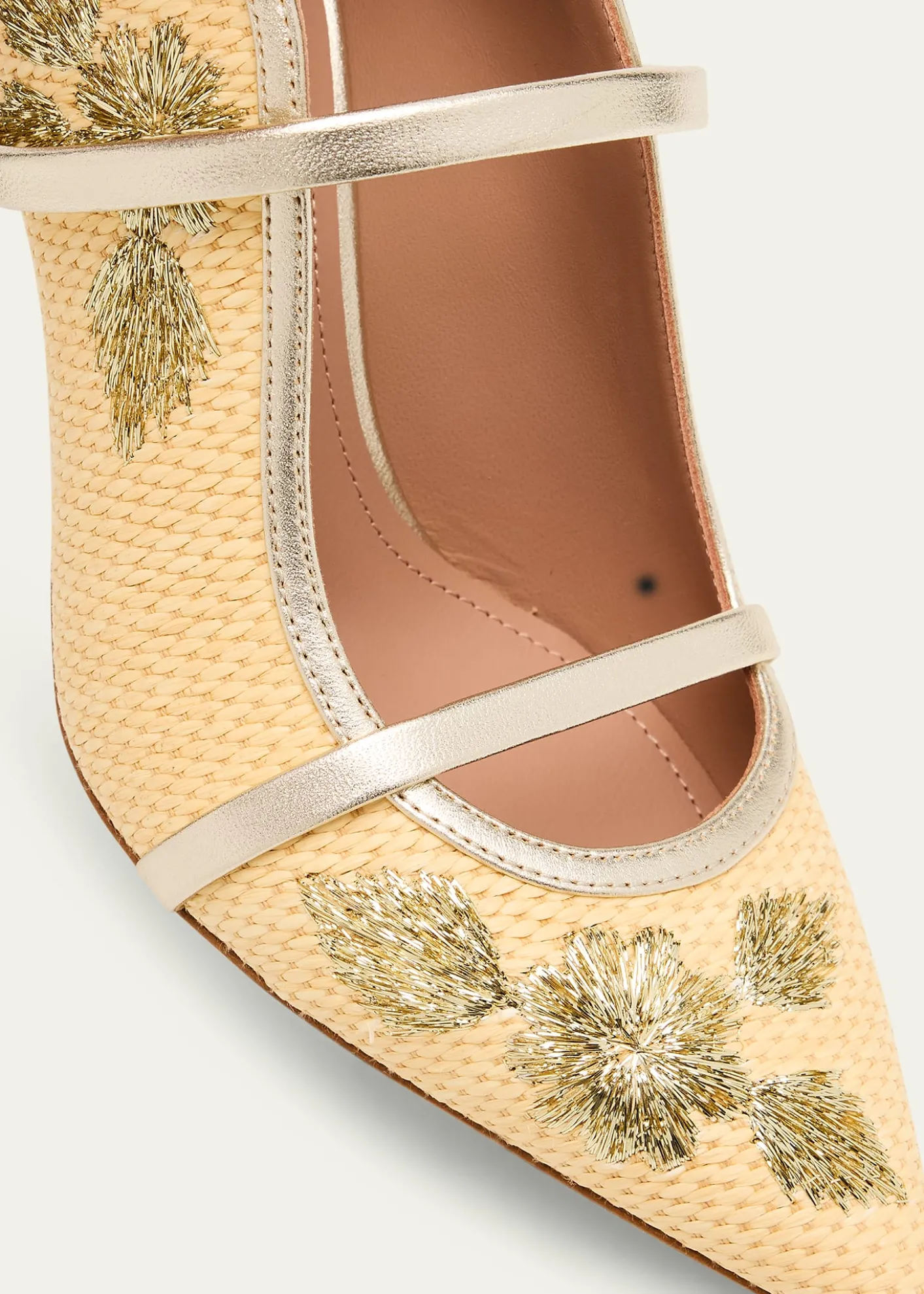 Malone SouliersMaureen Raffia Dual-Band Mule Pumps