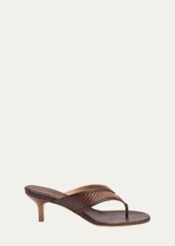 Malone Souliers45mm Koko Embossed Leather Thong Sandals