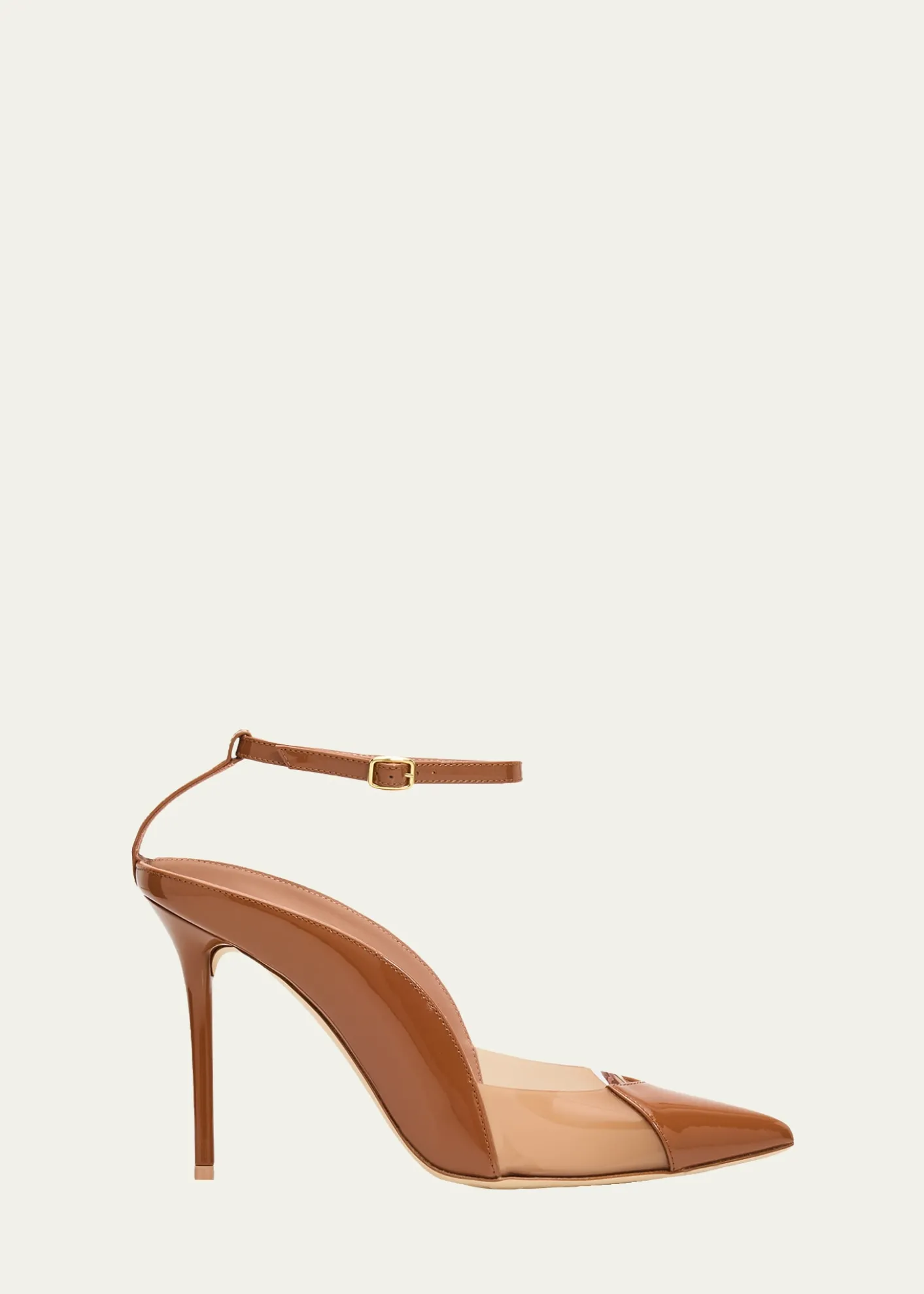 Malone Souliers100mm Malia PVC and Patent Leather Pumps