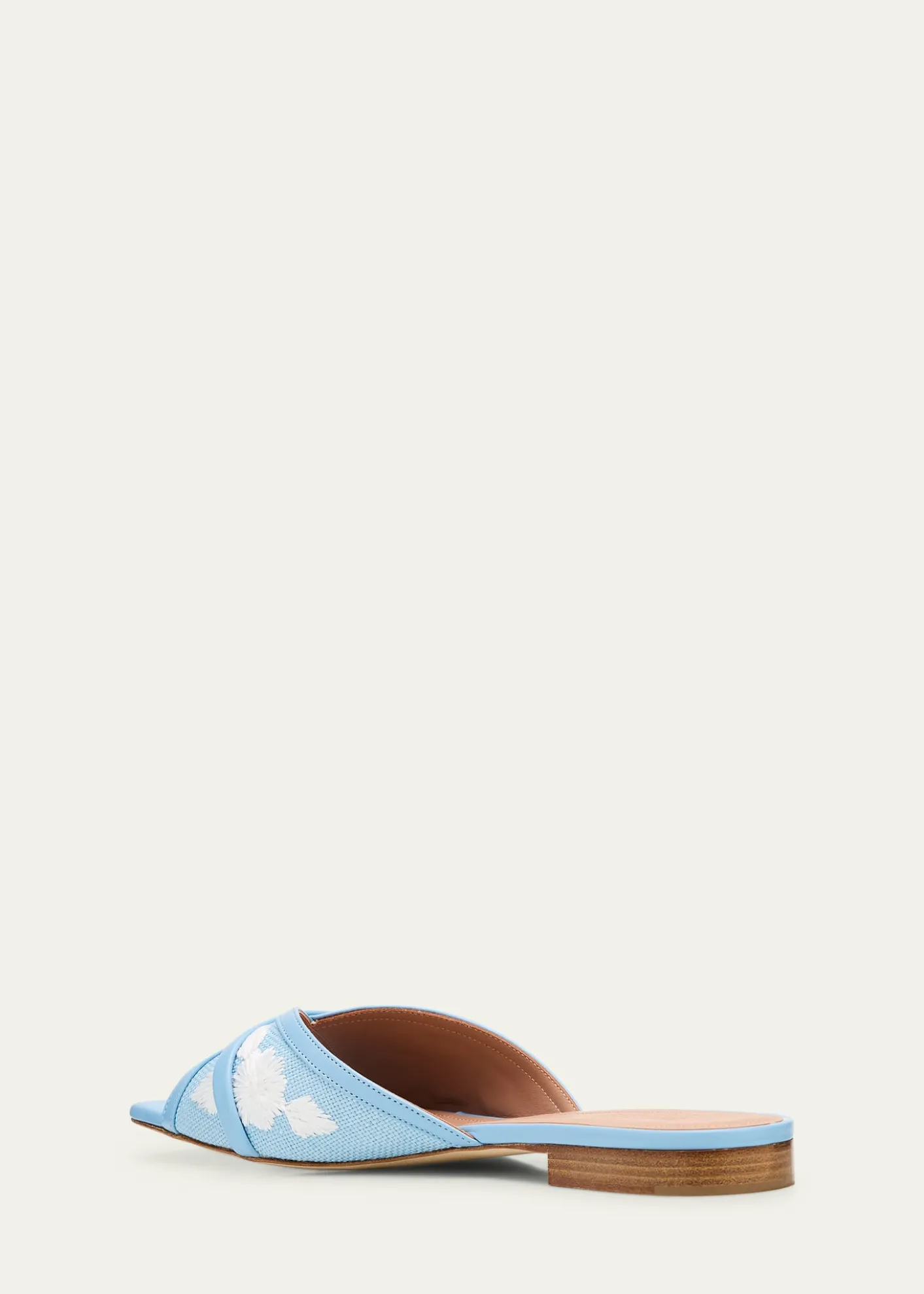 Malone SouliersPerla Raffia Leather Flat Slide Sandals