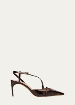 Malone SouliersValeria Pointed-Toe Tortoise Patent Leather Pumps