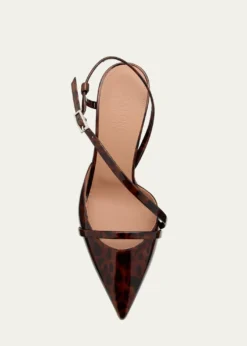 Malone SouliersValeria Pointed-Toe Tortoise Patent Leather Pumps
