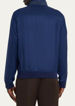 MandelliMen's Cashmere ZIp-Front Blouson Jacket