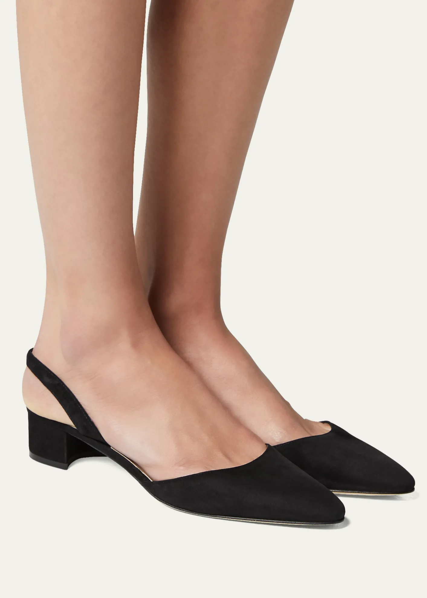Manolo BlahnikAspro Suede Block-Heel Slingback Pump