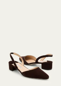 Manolo BlahnikAspro Suede Slingback Ballerina Pumps
