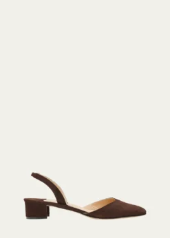 Manolo BlahnikAspro Suede Slingback Ballerina Pumps