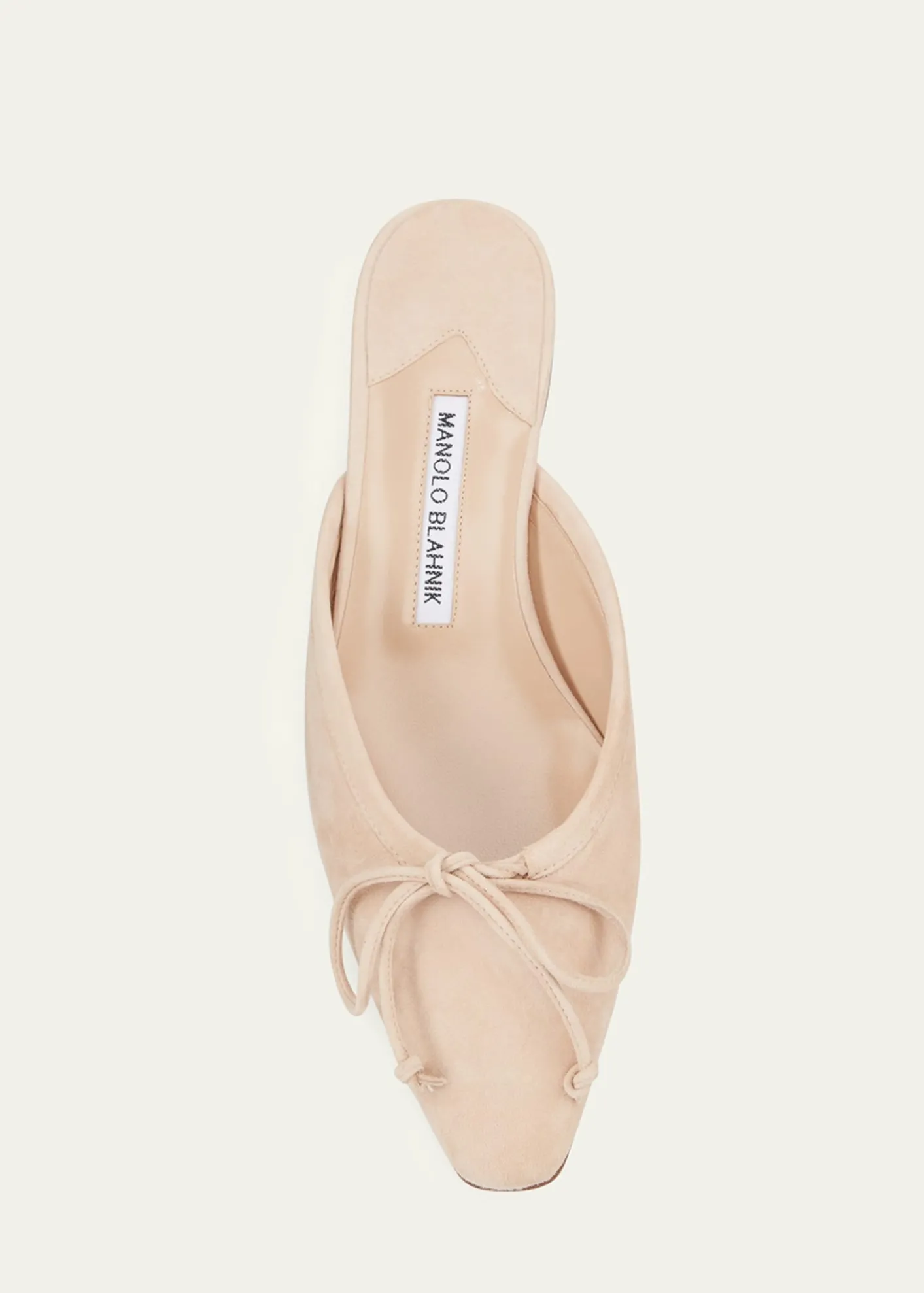 Manolo BlahnikBallerimu Suede Bow Ballerina Flat Mules