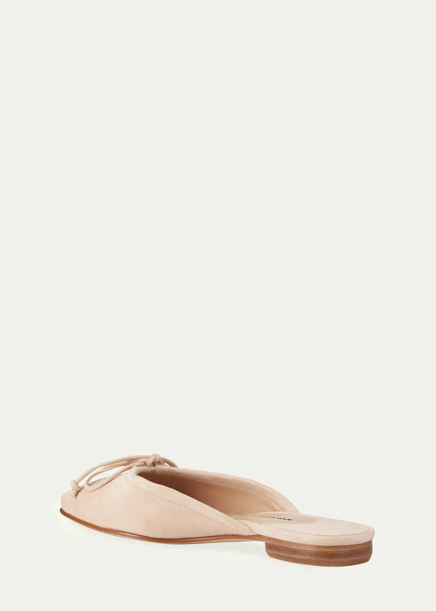 Manolo BlahnikBallerimu Suede Bow Ballerina Flat Mules
