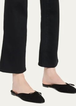 Manolo BlahnikBallerimu Suede Bow Ballerina Flat Mules