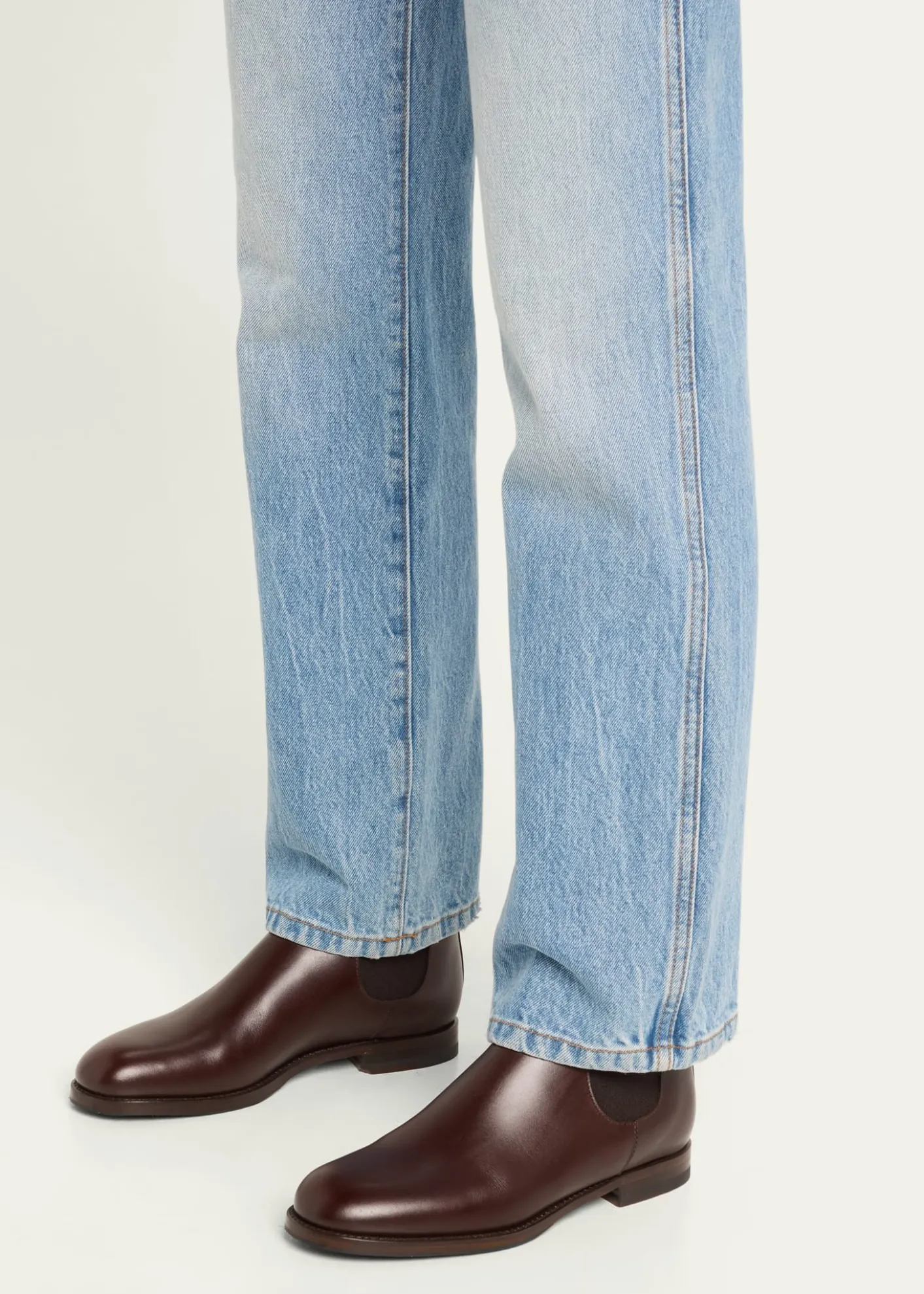 Manolo BlahnikCalfskin Leather Chelsea Booties