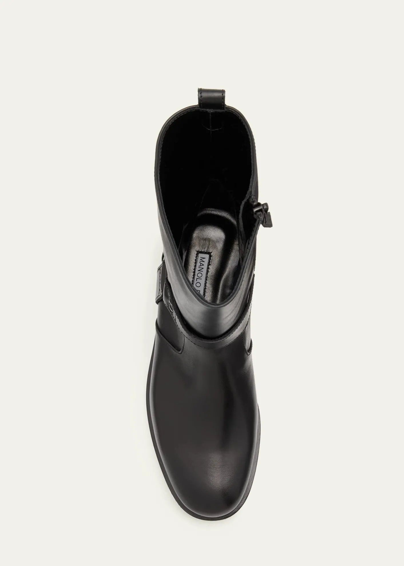 Manolo BlahnikCalica Leather Moto Ankle Booties