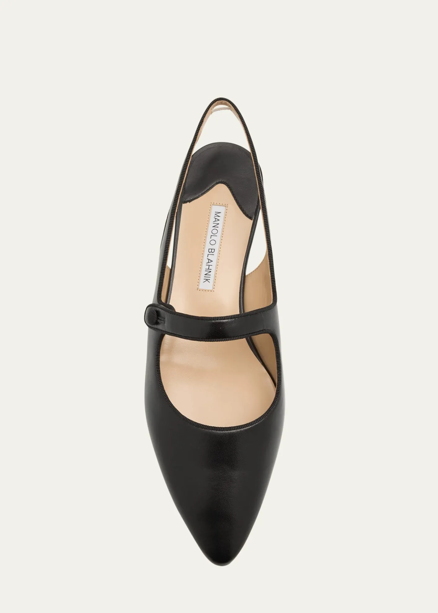 Manolo BlahnikCampari Leather Mary Jane Slingback Flats