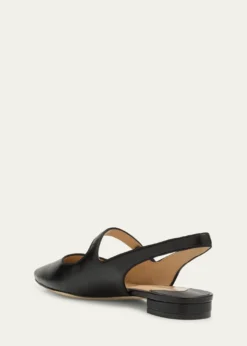 Manolo BlahnikCampari Leather Mary Jane Slingback Flats