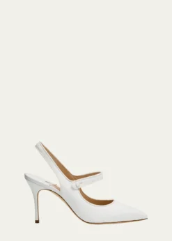 Manolo BlahnikCamparisli Leather Mary Jane Slingback Pumps
