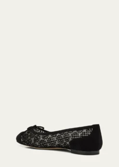 Manolo BlahnikCapbal Lace Cap-Toe Ballerina Flats