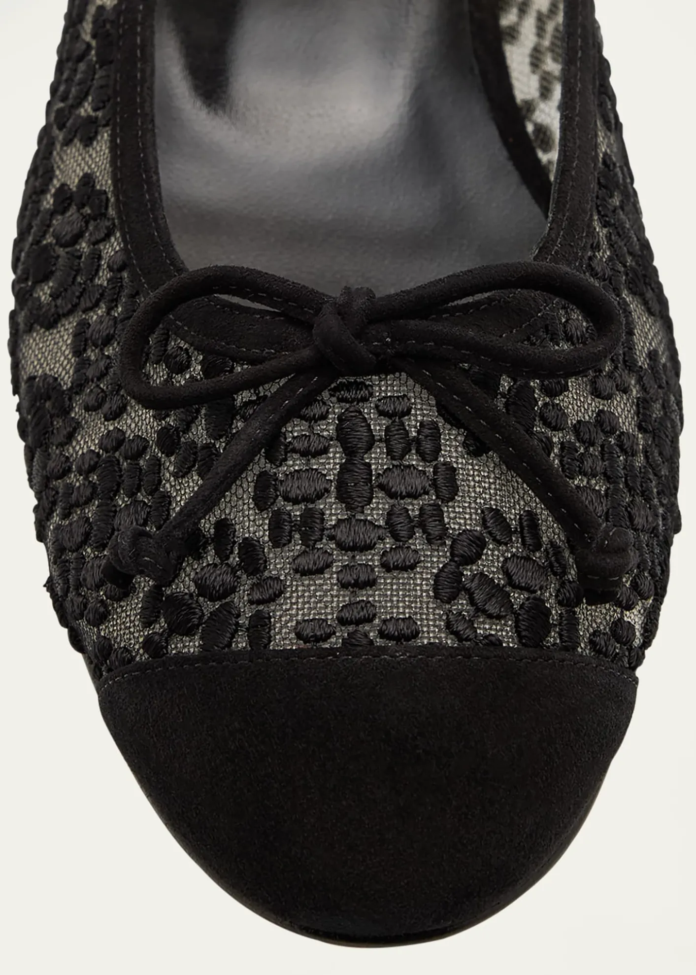 Manolo BlahnikCapbal Lace Cap-Toe Ballerina Flats