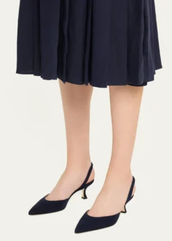 Manolo BlahnikCarolyne Kitten-Heel Halter Pumps