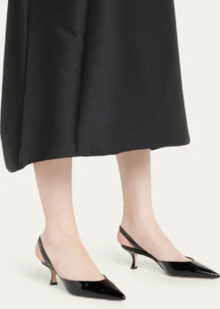 Manolo BlahnikCarolyne Low-Heel Patent Halter Pumps