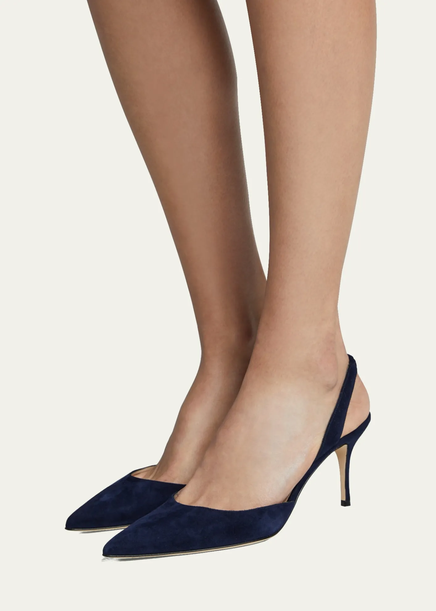 Manolo BlahnikCarolyne Suede Mid-Heel Slingback Pump