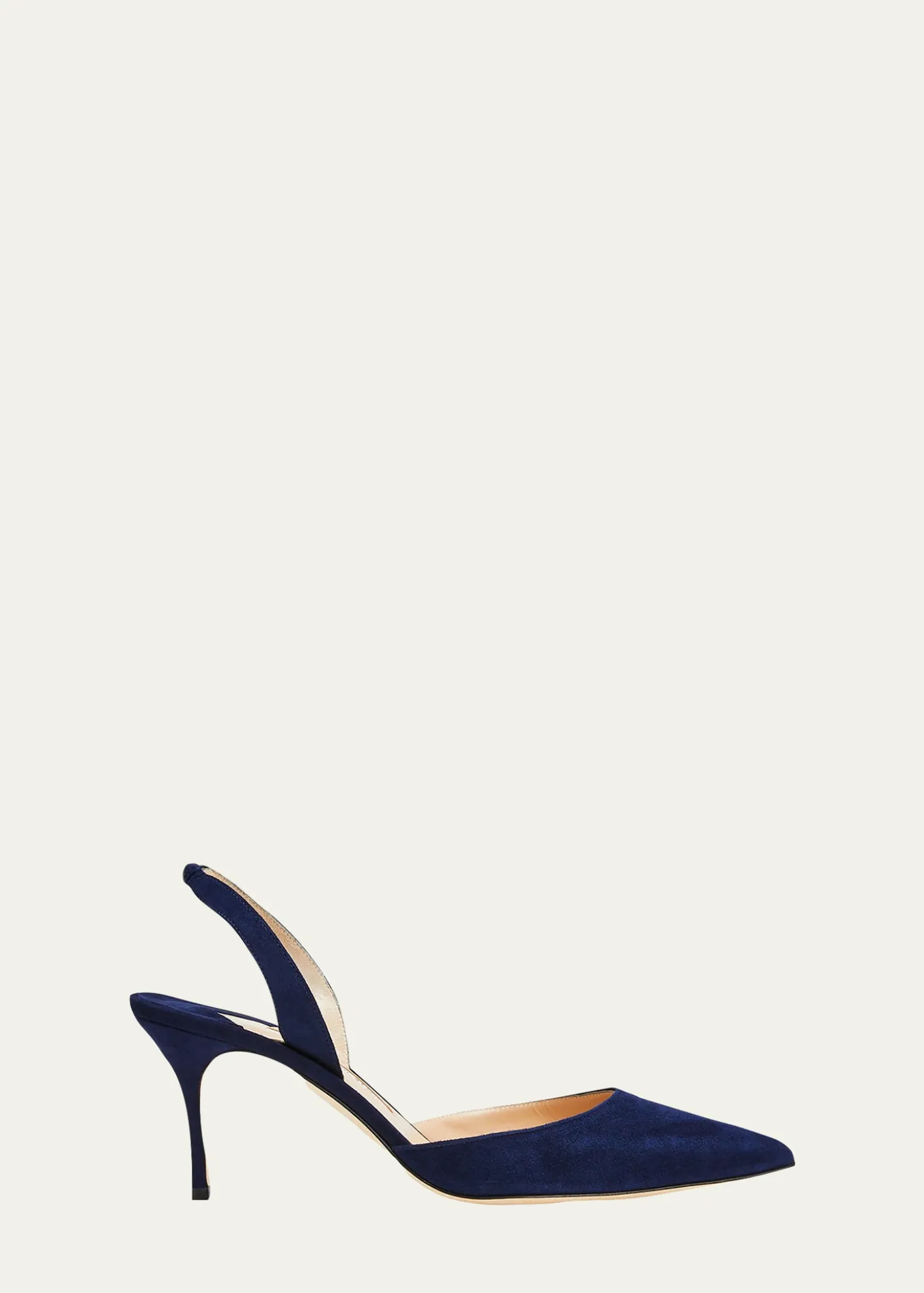 Manolo BlahnikCarolyne Suede Mid-Heel Slingback Pump