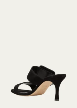 Manolo BlahnikGable Suede Buckle Slide Sandals