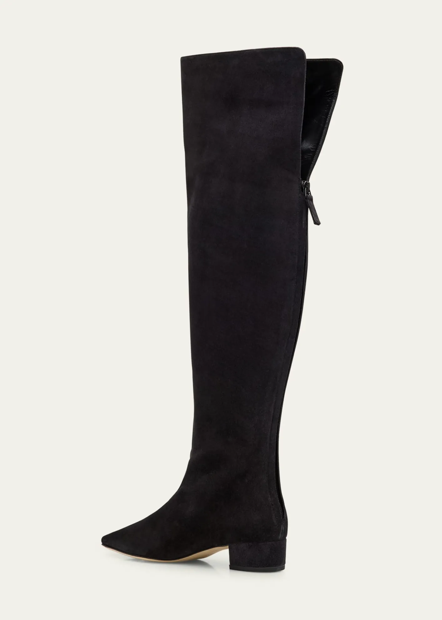 Manolo BlahnikGore Suede Block Heel Knee Boots