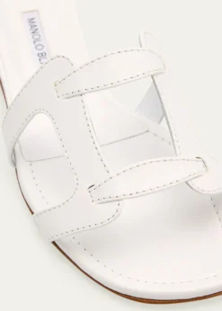 Manolo BlahnikGrellanu Leather Flat Slide Sandals