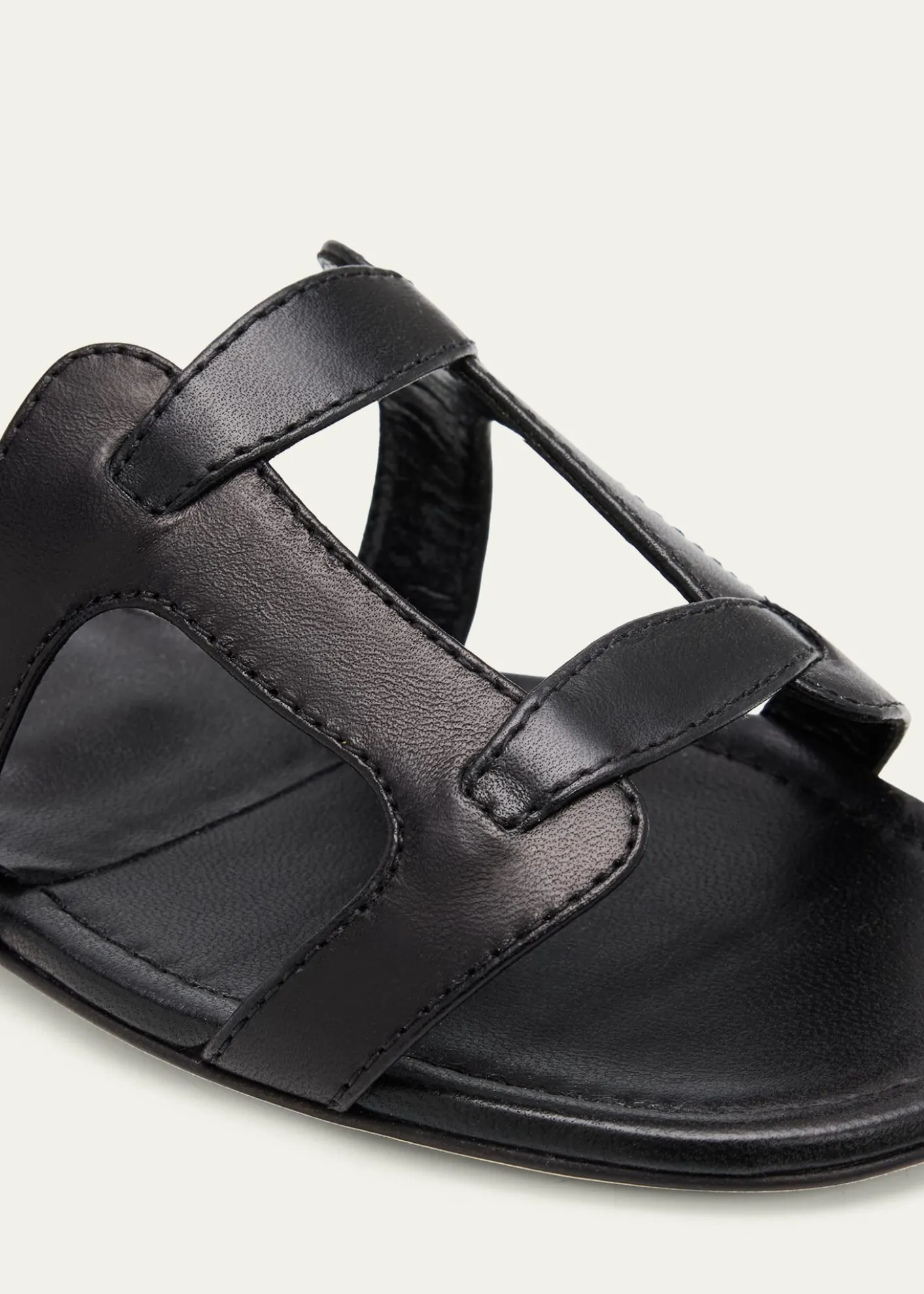 Manolo BlahnikGrellanu Leather Flat Slide Sandals