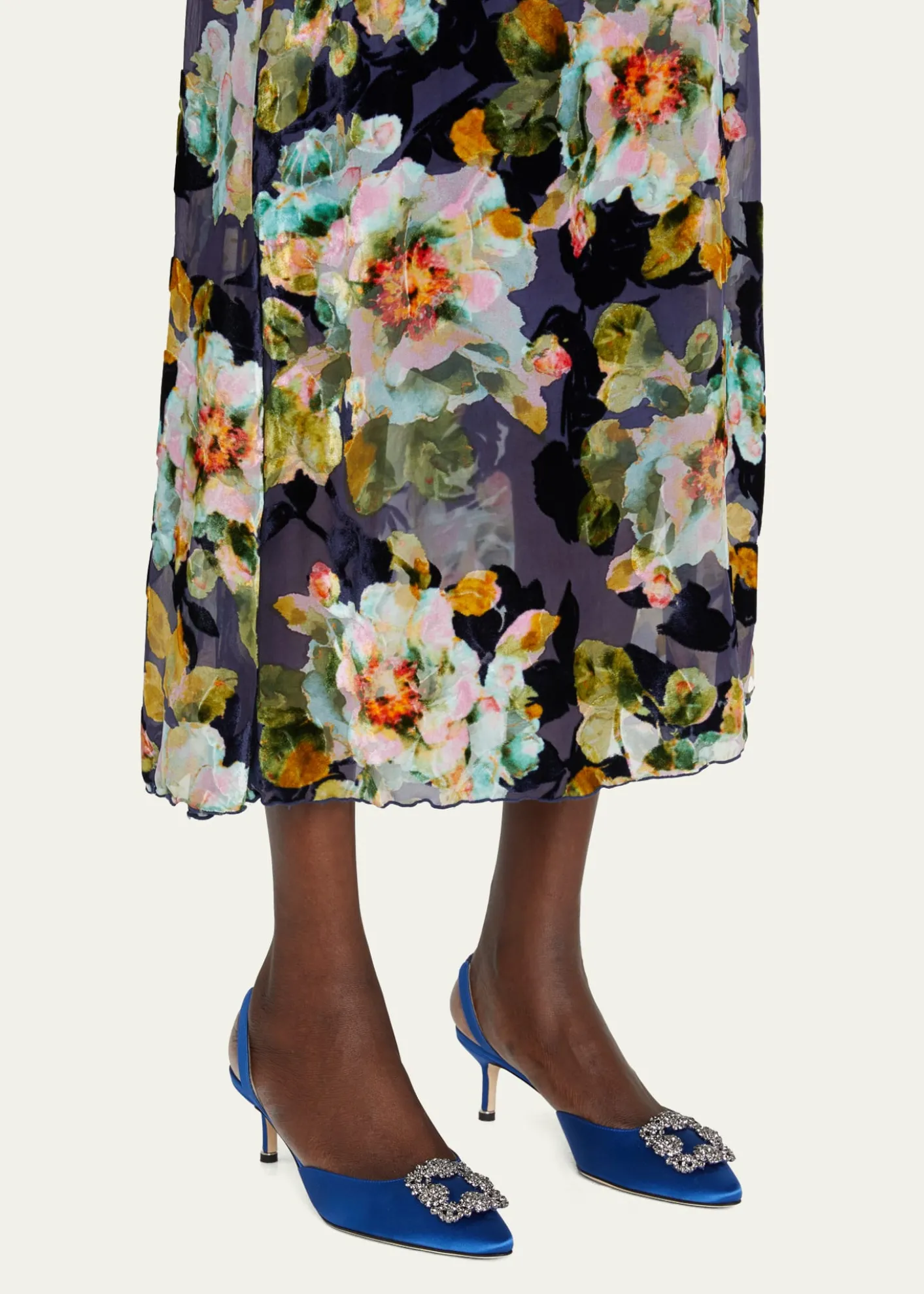 Manolo BlahnikHangisi Crystal Buckle Slingback Pumps