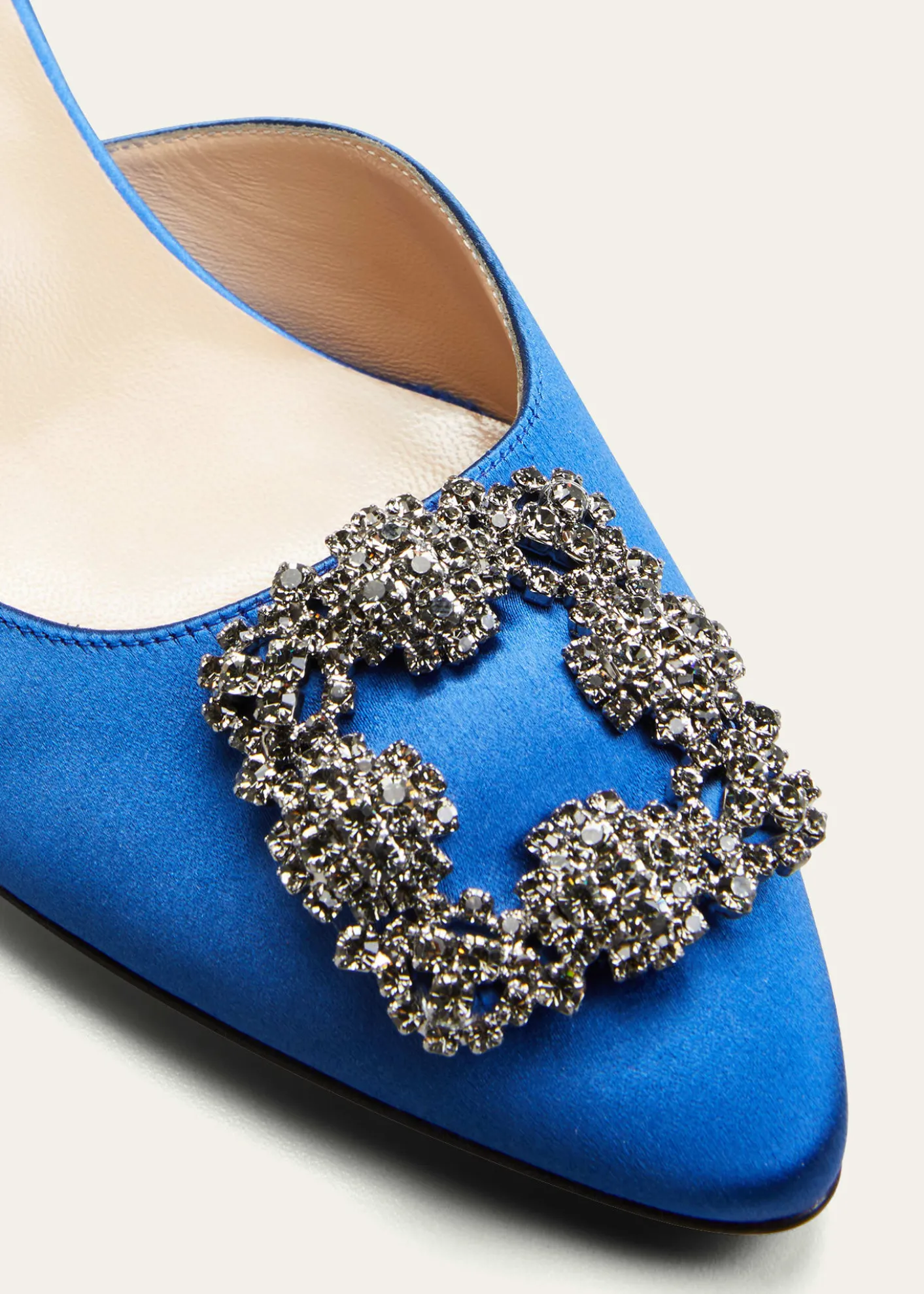 Manolo BlahnikHangisi Crystal Buckle Slingback Pumps
