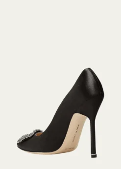 Manolo BlahnikHangisi 115mm Satin Crystal-Toe Pump