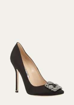 Manolo BlahnikHangisi 115mm Satin Crystal-Toe Pump