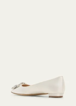 Manolo BlahnikHangisi Satin Buckle Ballerina Flats