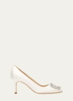 Manolo BlahnikHangisi Satin Buckle Pumps