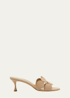 Manolo BlahnikHaribalmu Leather Slide Sandals