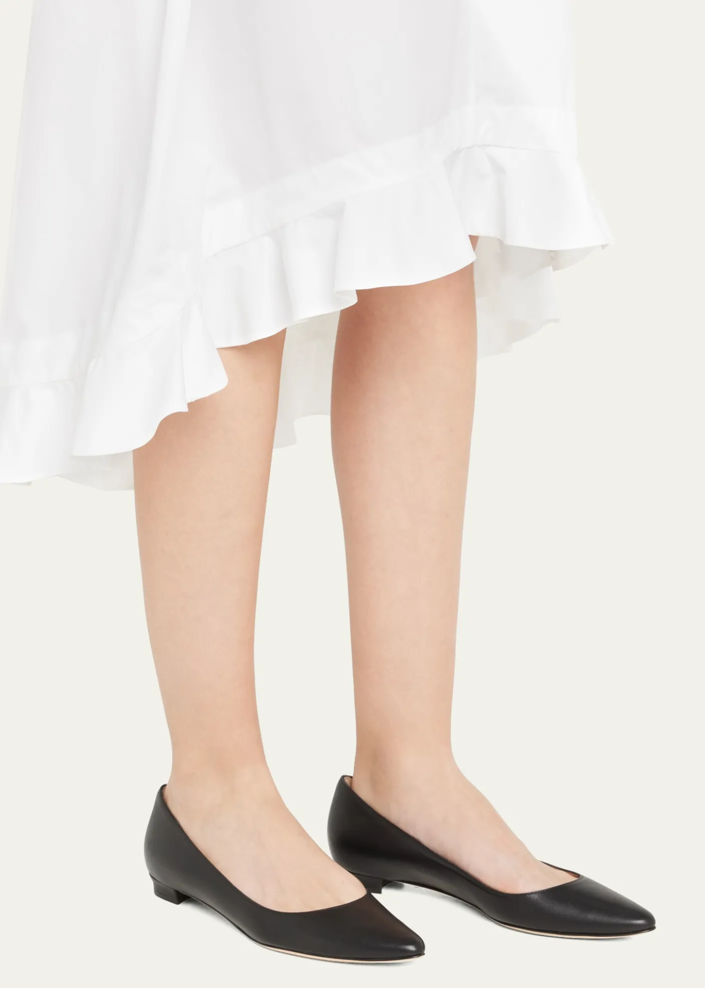 Manolo BlahnikLanza BB Lambskin Ballerina Flats