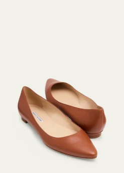 Manolo BlahnikLanza BB Lambskin Ballerina Flats