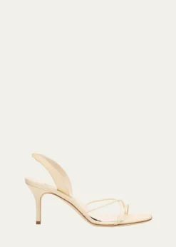 Manolo BlahnikLeather Strappy Slingback Sandals