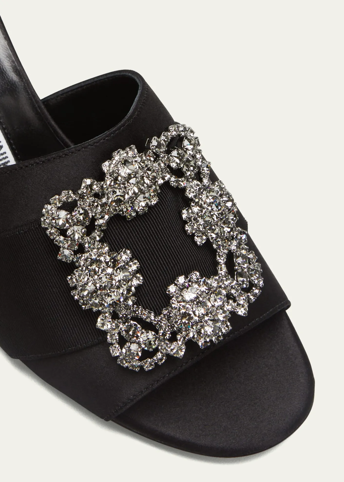 Manolo BlahnikMarta Crystal Buckle Silk Sandals