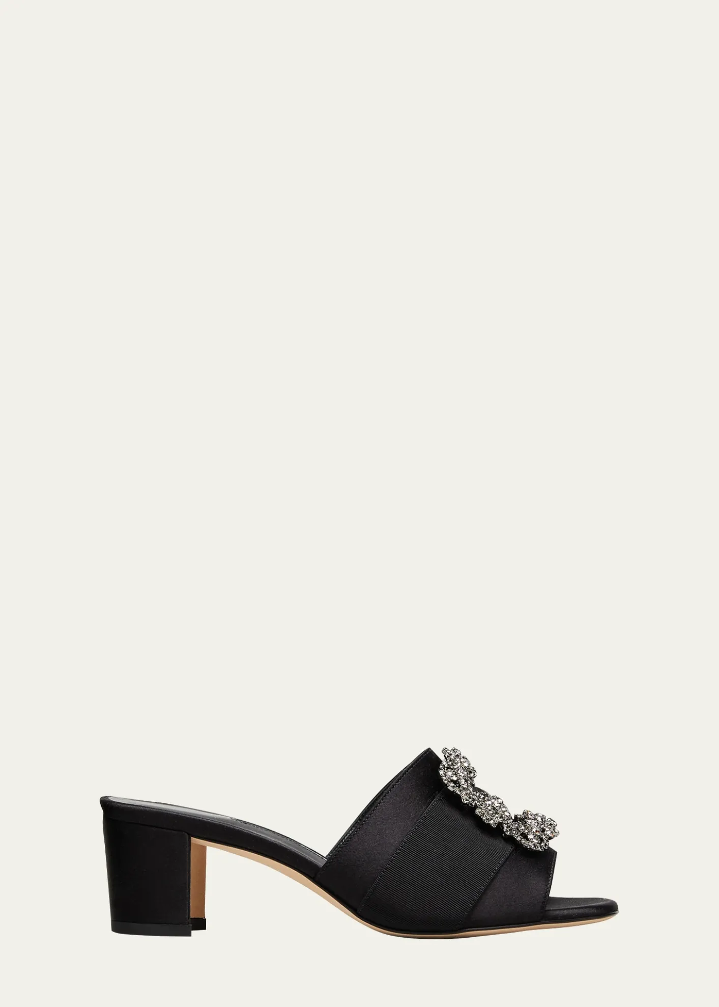 Manolo BlahnikMarta Crystal Buckle Silk Sandals