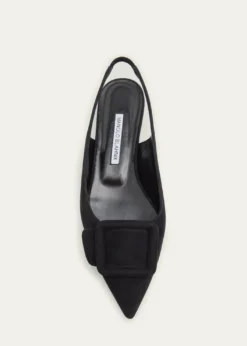 Manolo BlahnikMaylura Suede Slingback Ballerina Flats